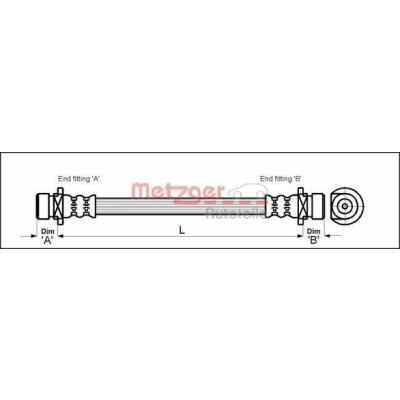 Imagen de METZGER 4113506 Latiguillos de Freno 233 F10 x 1