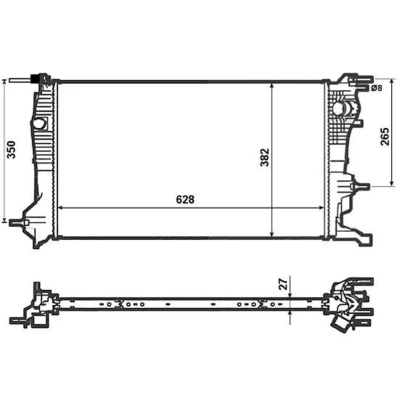 Imagen de NRF 53963 Radiador, refrigeración del motor Aluminio 630 368 26 Aletas soldadas RENAULT: MEGANE 3 Coupe, 3, SCENIC