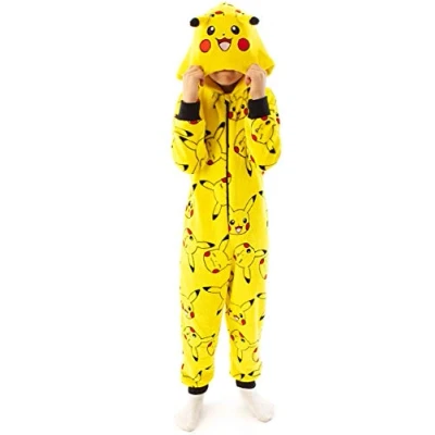 Imagen de Pokémon Onesie Boys Pikachu Amarillo 3D Orejas Niños Todos En Un Pijamas PJs 7 8 años
