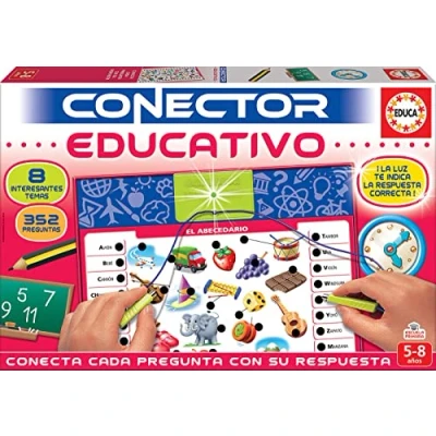 Imagen de Educa Juego Conector Educativo para niños. 8 Temas con más de 240 Preguntas Poner la observación y razonamiento a Trabajar. luz Que Indica si Respuesta es Correcta. +5 años (17203)