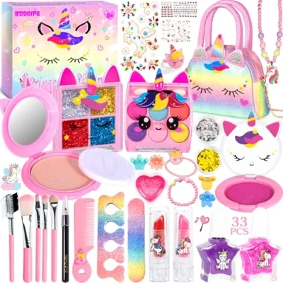 Imagen de RDDAIPE Unicornio Maquillaje para Niñas, Kit de Juego Niños, Set Niña 3 4 5 6 7 8 9 10 Años, Niñas Juguete Regalo