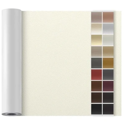 Imagen de Kit de Reparación Cuero para Muebles, Parche Autoadhesivo 90x200 cm, Adhesivo Tapizar Asientos Automóviles, Sofás, Sofás Sillas Marfil blanco