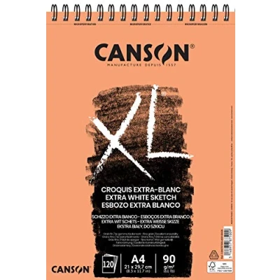 Imagen de Álbum Espiral Microperforado, A4, 120 Hojas, Canson XL Extra White, Grano Fino 90g