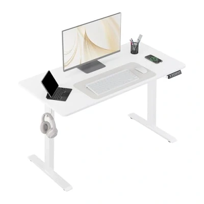Imagen de WOLTU 120x60cm Escritorio Elevable en Altura 72 120 cm, Mesa Gaming de Elevación Eléctrica con Puertos Carga USB, 4 Función Memoria y Proteccion Anticolision, Blanco, TS194ws02