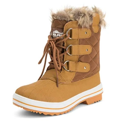 Imagen de Holly Mujer Nieve Bota Nylon Corto Lluvia Caliente Impermeable Botas Bronceado 39