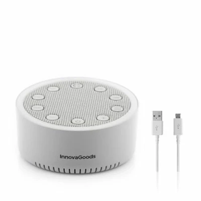 Imagen de InnovaGoods® Máquina de Relajación con Luz y Sonido para Dormir, 2 modos iluminación Fija o secuencial, 6 sonidos predefinidos, Maquina relajacion Apagado automático.