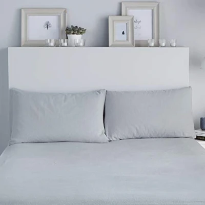 Imagen de Fusion Juego de Fundas Almohada, 100% algodón, Color Plateado, 50 x 75 cm