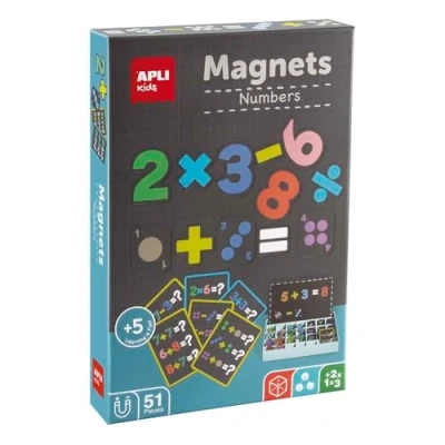 Imagen de APLI Kids 19444 Magnets Números_ Juego de números magnético con Tablero y fichas para introducirse al Mundo Las mátemáticas Imanes educativos Infantiles niños a Partir 5 años