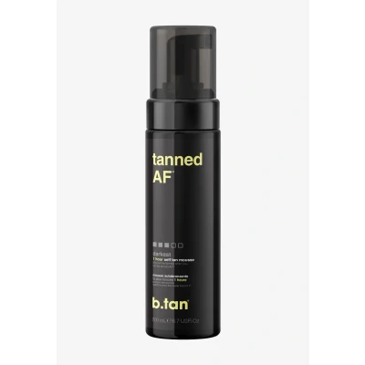 Imagen de b.tan Espuma Autobronceadora Oscura Tanned AF 1 hora, sin olor a bronceado falso, Apto para veganos, crueldad animal, 200ml