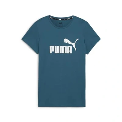 Imagen de Puma Essentials LOGO TEE Rundhals Kurzarm UNI Camiseta estampada, Mujer, Talla: XS, Cold green