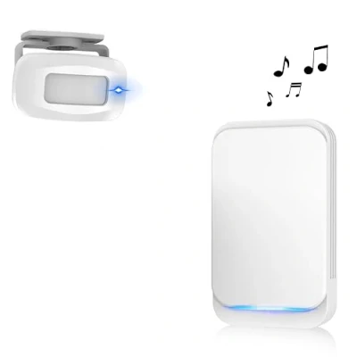 Imagen de Aktivstar Sensor de Movimiento con Sonido Alarma para entradas/Sensor Casa y Comercios,Timbre Inalámbrico Puerta,Alarma Seguridad,Detector Presencia Portátil,（Blanco）