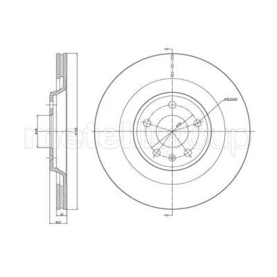 Imagen de METELLI Disco de freno AUDI: A5 B8 Coupé, Q5, A4 Avant 330,0mm 22,0mm 5 68,0mm ventilado barnizado 23 1339C 8K0615601C Discos freno,