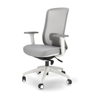 Imagen de Spacio Ardena Silla de Oficina Ejecutiva con Respaldo Malla, Uso domestico y Profesional (Gris/Blanco, Sin Cabezal)