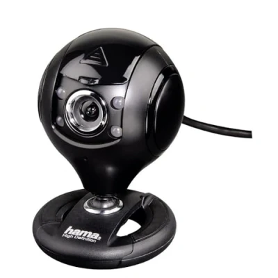 Imagen de Webcam Hama 00053950, HD 1280x720p, Para PC y Mac, Micrófono, USB, 360º, Negro