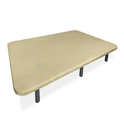 Imagen de Somnia Descanso Base Tapizada 3D Extra Reforzada, Gran Estabilidad con 5 Barras Transversales y 6 Patas metálicas roscadas de 25cm, 90x190, Beige