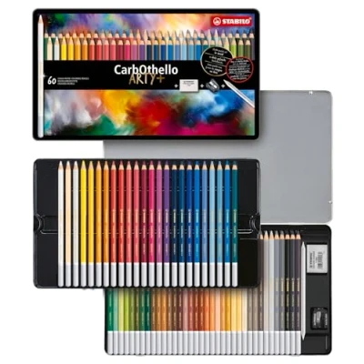 Imagen de Lápiz de color tiza pastel STABILO CarbOthello Caja metal con 60 colores