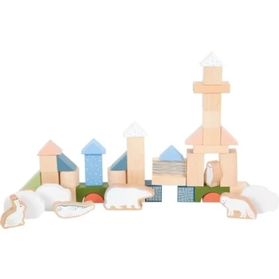 Imagen de small foot 12443 Set de Bloques construcción Arctic, Madera certificada FSC 100%, para niños a Partir 12 Meses, 12443, Color Blanco