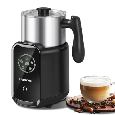 Imagen de Homtone Espumador de Leche por Inducción 600ml, Desmontable Multifuncional 5 en 1, Vaporizador Acero Inoxidable para Máquina Chocolate Caliente, Espuma