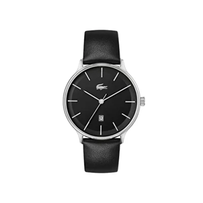 Imagen de Lacoste Reloj Analógico de Cuarzo multifunción para hombre con correa hecha cáscara manzana Negro 2011199