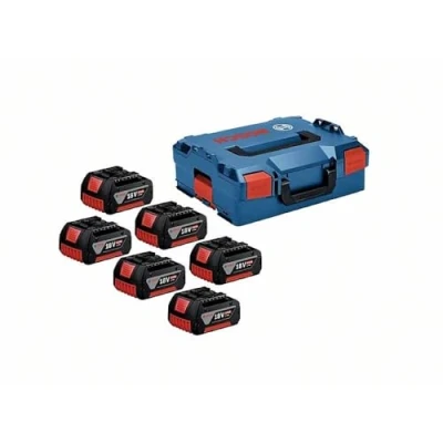 Imagen de Bosch Professional 18V System GBA 4.0Ah Set 6 baterías de Litio (6 x 4.0 Ah, tecnología Coolpack, en L BOXX)