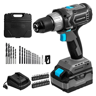 Imagen de Cecotec Taladro Atornillador y Perforador de Batería CecoRaptor Perfect Drill 4020 Brushless Ultra. 20V 4000 mAh, Velocidad sin carga 2000 rpm, Torque máximo 46 Nm, 25+1 Posiciones
