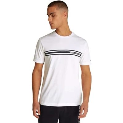 Imagen de Tommy Hilfiger Central Chest Stripe TEE Camiseta estampada, Hombre, Talla: 3XL, White