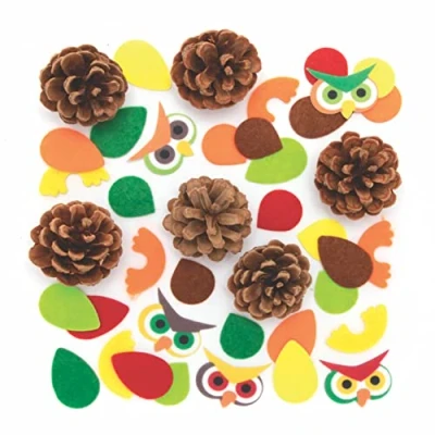 Imagen de Baker Ross FE638 Kit de manualidades con diseño búho, 6 unidades, fieltro para niños, hacer tus propias decoraciones Halloween, actividades creativas niños