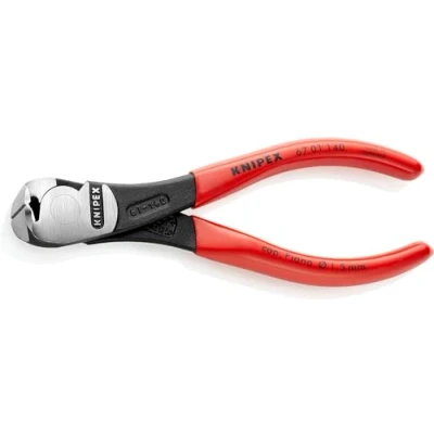 Imagen de Knipex Alicates de corte frontal fuerza negro atramentado, recubiertos plástico 140 mm 67 01