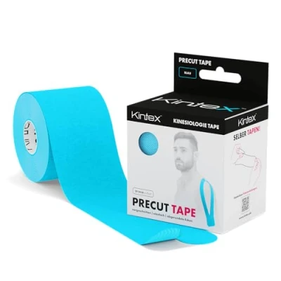 Imagen de KINTEX Cinta Kinesiologica 20 Tiras de Kinesiotape Resistente al Agua y a la Piel, 25cmx5cm, para Deporte, Cintas Elásticas Fisioterapia Venda Elástica Adhesiva (Azul)