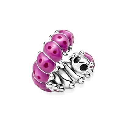 Imagen de PANDORA Charm 790762C01 Oruga rizada rosa
