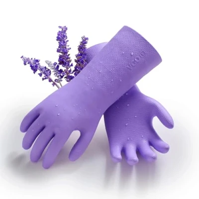 Imagen de Vgo... Guantes Limpieza Largos con forro Reutilizables, Fragante Inodoro, para Hogar Baño Cocina lavar platos Coche, Resistentes contra el Frío&amp;Calor Agua, 1 par