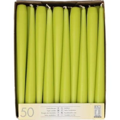 Imagen de Papstar 81113 50 Velas de candelabro (diámetro 2,2 cm y Largo 25 cm), Color Verde