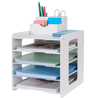 Imagen de BlayaAdd organizador de papel para cartas, escritorio, soporte documentos, casa, oficina, escuela (5 niveles)
