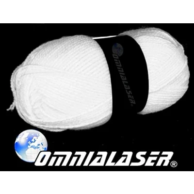 Imagen de OmniaLaser OL UVWOOLWHITE Lana reactiva a las luces de Wood, UV, Glow Party Ovillo flúor, blanco