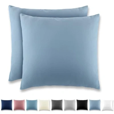 Imagen de REDKEY Funda Almohada Juego de 2 Fundas Almohadas 65x65 cm, con Cremallera Oculta, Transpirable Suave Antiarrugas Microfibra Azul grisáceo