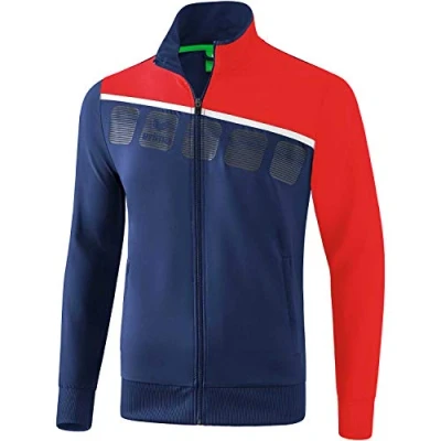 Imagen de erima 1011907 Chaqueta, Unisex Adulto, New Navy/Rojo/Blanco, L