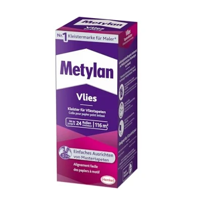 Imagen de Metylan pasta de papel pintado para no tejido con parte trasera lisa o texturizada, fácil usar, alto rendimiento, 1 x 720 g