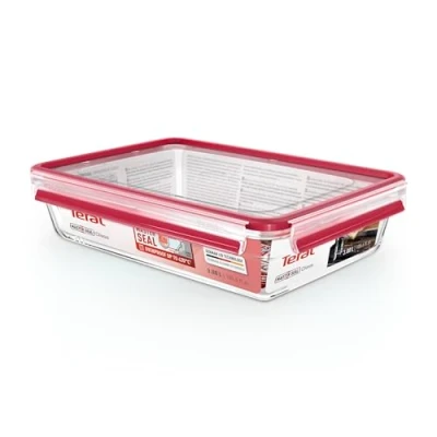 Imagen de Tefal Masterseal Fresh Caja de alimentos rectangular (3 L, cristal, transparente, conservación alimentos, apilable, hermético, apto para horno y congelador N1041210
