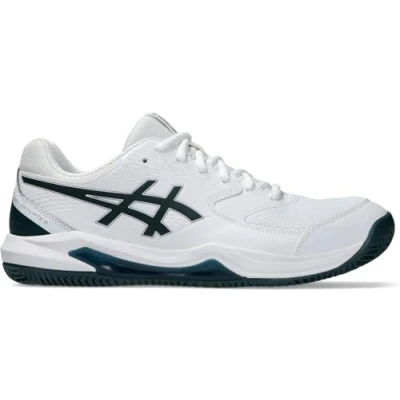 Imagen de Asics Geldedicate 8 CLAY Zapatillas de tenis para tierra batida, Hombre, Talla: 41.5, White/saxon green Piel imitación/tela