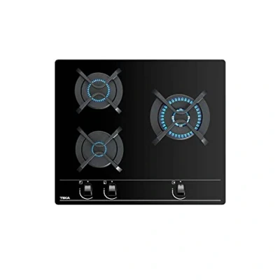 Imagen de Placa de Gas Teka GBC 63010, 3 zonas, natural, Mandos frontales ergonómicos, 60 cm, Negro