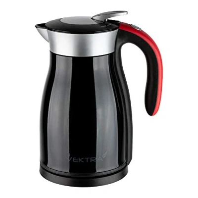Imagen de Vektra VEK 1701B Hervidor de Agua, Acero Inoxidable, Negro/Rojo
