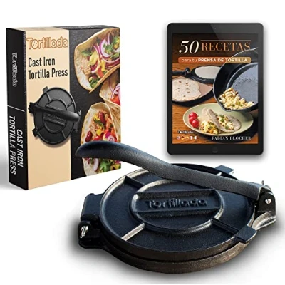 Imagen de Tortillada Prensa de tortilla hierro fundido con recetas Ebook en francés (20 cm)