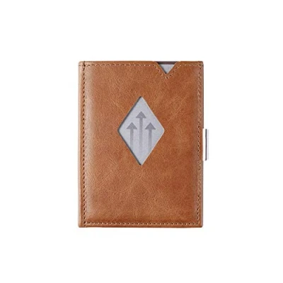 Imagen de EXENTRI Mulltiwalet Tri Fold Leather Wallet RFID Blocking with Clasp Clip and Stainless Steel Purse