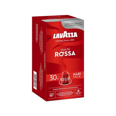 Imagen de cápsulas monodosis Lavazza Qualità Rossa, Robusta y Arábica, Tueste italiano, Compatible con Nespresso, 30