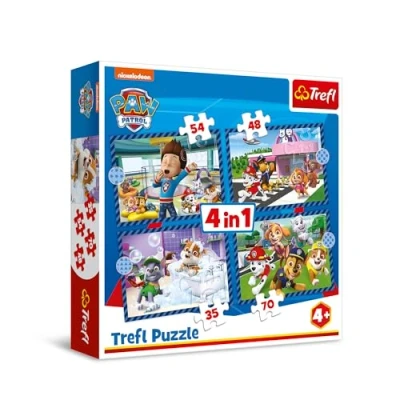Imagen de Trefl Paw Patrol, Asuntos caninos Puzle 4en1, 4 Rompecabezas, de 35 a 70 Piezas Distintos Grados dificultad, para niños Partir años, Multicolor (34650)