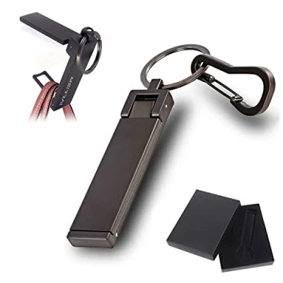 Imagen de MEIRRAI Colgador de Bolsos con Antideslizante, Cuelga Mesa Plegable,Soporte Gancho para Bolso Mano Metal Mujer,Negro Mate