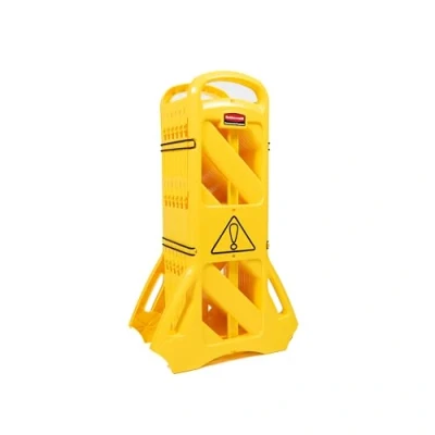 Imagen de Rubbermaid Commercial Products Mobile Barricade System Portable Barrier Indoor Use 16 Panels 4m Yellow