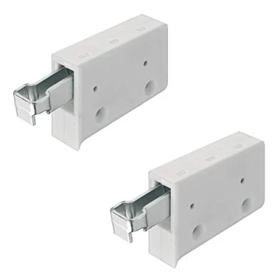 Imagen de Gedotec Colgador de armario colgante plástico blanco Soporte para tornillos Fijación con capacidad carga 150 kg Acero galvanizado 2 unidades