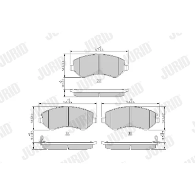 Imagen de JURID 573118J Juego de pastillas freno con avisador acústico desgaste sin accesorios CHRYSLER: VOYAGER 4, JEEP: Cherokee III