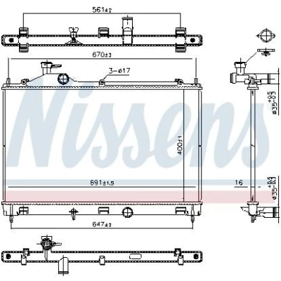 Imagen de Radiador, refrigeración del motor NISSENS 607027